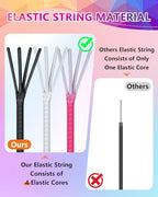 2 Rolls FIVEIZERO Black White Elastic Bracelet String,1mm,1.2mm,1.5mm Elastic Cord for Beading Stretchy String with Beading Needle for Bracelets, Sewing, Necklace, Jewelry Making and Crafts - size: 1.2MM, style: Black White