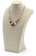 Beige Linen Necklace Display Bust - 11.8" Jewelry Holder for Necklaces, Bracelets, Figure Display Stand (30x17cm) - size: 30x17cm