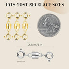 Double Magnetic Necklace Clasp, 12PCS Strong Magnetic Clasps for Necklaces, Gold and Silver Magnetic Necklace Clasps and Closures, Magnetic Jewelry Clasps for Necklaces Bracelet Anklet Jewelry Making