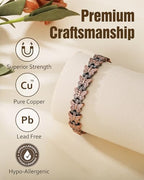 Jecanori Pure Copper Bracelet for Women,Copper Magnetic Bracelet With 3500 Gauss Magnets, Adjustable Jewelry Gift with Sizing Tool - color: copper