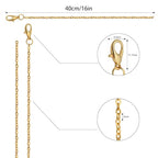 Lemonkey 24 Pack Necklace Chains Bulk,Gold Plated DIY Cable Link Chains for Jewelry Making 16 Inches - color: Gold, size: 16inch