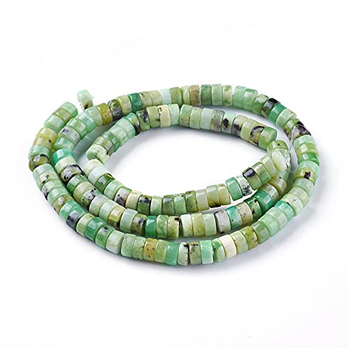 Cheriswelry 2 Strand 6mm Green Natural Australia Jade Stone Beads Rondelle Gemstone Loose Spacer Abacus Beads Charms for DIY Craft Earring Bracelet Necklace Jewelry Making 136pcs/strand - color: Green Natural Australia Jade