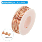 PATIKIL 59.05 Feet Solid Bare Copper Wire,18 Gauge 99.9% Pure Copper Wire 1.02mm Soft Beading Wire Metal Plant Stem Ties for Jewelry Craft (18m) - size: 1.02mm x 59.05ft