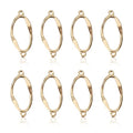 FASHEWELRY Golden Bow Connector Charms Bulk, Christmas Bowknot Link Charms, Infinity Links Geometric Hollow Bezel Pendants for Earring Bracelet Necklace Keychains Jewelry Making - color: Light Gold-Oval