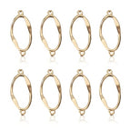 FASHEWELRY Golden Bow Connector Charms Bulk, Christmas Bowknot Link Charms, Infinity Links Geometric Hollow Bezel Pendants for Earring Bracelet Necklace Keychains Jewelry Making - color: Light Gold-Oval