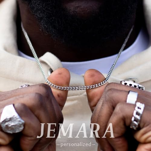 JEMARA 3Pcs Men's Stainless Steel 3mm Silver Chain Necklace Sets ，Non Tarnish Cuban Link Jewelry Gifts（18-22 inch） - size: 20 inches