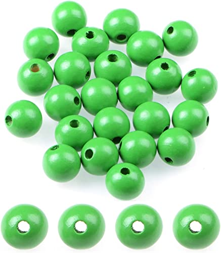AD Beads Wood Spacer Loose Wooden Craft Beads Big Hole Beads Assorted for Necklace Bracelet Craft Making Decoration (6x8mm 300pcs, Green) - color: Green, size: 6x8mm 300pcs