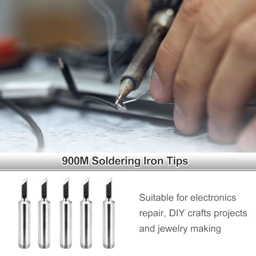 MECCANIXITY Pack of 10 900M Solder Tips Internally Heated Soldering Tips with Cleaning Sponge Pad Replacement Welding Accessories Kit for Electrical Solder Station Tip (900M-T-SK) - style: 900M-T-SK
