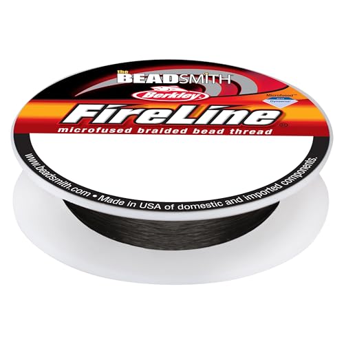 The Beadsmith Fireline by Berkley – Micro-Fused Braided Thread – 6lb. Test, .006”/.15mm Diameter, 15 Yard Spool, Smoke Grey – Super Strong Stringing Material for Jewelry Making and Bead Weaving - color: Smoke Grey, size: 6lb, .006”, 15 Yard