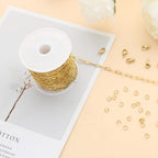 Kyutong 5M Gold PVD Plated Necklace Chain for Jewelry Making 304 Stainless Steel Paperclip Chain Roll with Lobster Clasps and Jump Rings for Men Women Making Jewelry Craft Support Jewelry Findings - color: 3mm Paperclip Gold