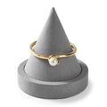 Solid Wood Bracelet Bangle Holder Microfiber Watch Jewelry Display Stand for Vendors Exhibit/Trade Shows/Retail Stores (Gray) - color: Grey