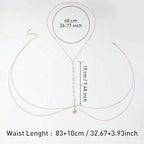 14K Gold Plated Body Chains for Women, Sexy Layered Belly Waist Chain Crossover Bikini Bra Chain, Summer Beach Rhinestone Body Jewelry - style: Gold Shell