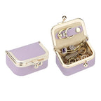 Royal Bagger Genuine Cow Leather Mini Jewelry Box Women's Coin Purse Solid Color Kiss Lock Change Pouch Casual Style Small Storage Bag for Women 1894 (Light Purple) - color: Light Purple