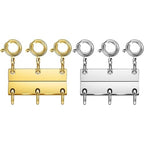 Layering Magnetic Necklace Clasps, Stainless Steel Chain Link Clasps, Multiple Necklace Clasp for Layered Look (3golden+3silvery B) - color: 3golden+3silvery B