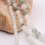 Natural Stone Beads White Jade 8mm Polished Round Smooth Gemstone Beads for Jewelry Making Supplies 15 Inch(45Beads) - color: White Jade 8mm-45pcs