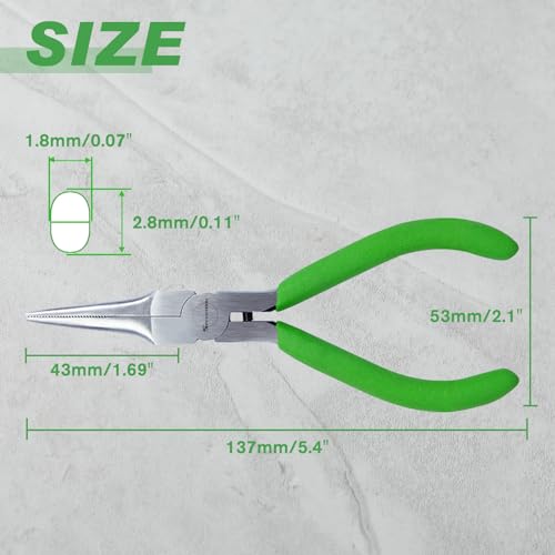 SPEEDWOX Mini Needle Nose Pliers Thin Serrated Jaw 4-1/2 Inches Small Long Nose Pliers Micro Precision Wire Looping Fine Chain Nose Plier Professional Jewelry Making Tool Beading Hobby Craft Supplies - style: Tapered Nose Pliers
