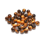 AD Beads Natural Gemstone 8mm Round Loose Beads Big Hole 2.5mm Sized 40pcs (Yellow Tiger's Eye) - color: Yellow Tiger's Eye