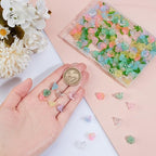 NBEADS 240 Pcs Glass Bell Flower Beads Kits, Lily Flower Glass Beads Leaf Shape Acrylic Beads for DIY Jewelry Making Beading Projects Bracelets Necklaces Earrings, Hole: 1.4mm - color: Mixed Color