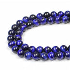 MJDCB Stone Beads 6mm 60pcs Round Sapphire Blue Tiger's Eye Loose Gemstone Bead Charms for Jewelry Making Bracelet Necklace Earring Pendant - color: Sapphire Blue Tiger's Eye, size: 6mm