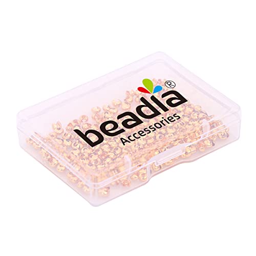 BEADIA 18K Gold Plated Open Crimp Beads Non Tarnish 3.6mm 300pcs for Jewelry Making Findings - color: Open Crimp Beads Gold, size: 3.6mm
