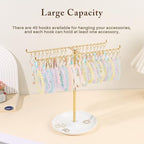 OAOLEER Bracelet Holder Organizer,2 Tier Jewelry Stands and Displays with 40 Movable Hooks Gold Bracelet Stand Jewelry Rack for Necklaces Bangles - size: Two Tier-Gold