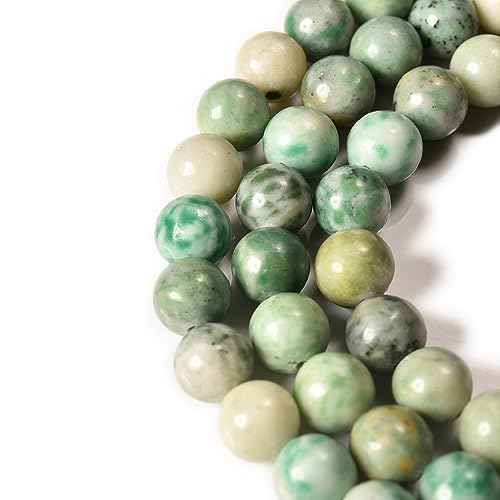 8mm Natural Burmese Jade Beads Round Loose Gemstone Beads for DIY Jewelry Making Healing Beads Energy Power Beads 15inch a Strand - color: Burmese Jade, size: 8mm