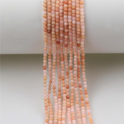 MJDCB 320pcs Natural Small Stone Beads 2mm Pink Aventurine Round Smooth Loose Gemstone Bead for Jewelry Making Bracelets Earrings Necklaces Accessories - color: Pink Aventurine