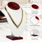 Novel Box Cherrywood/White Stand Jewelry Necklace Display 7.5x4x11 Inches - Freestanding Travel Necklace Holder Stand - Necklace Mannequin Organizer Stands - Necklace Displays Large - color: Rosewood/White, size: Large