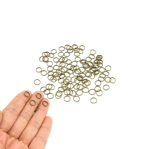 200pcs 8mm Mini Split Jump Ring with Double Loops Small Round Metal Bronze Key Rings Connectors for Making Handwork Charms Pendants Key Chains Ornaments DIY Crafts Accessories - color: Bronze 8mm 200pcs