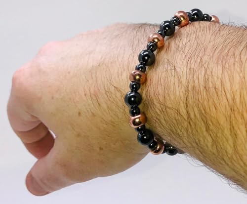 Copper and Magnetic Hematite Bracelet - size: 7 Inches