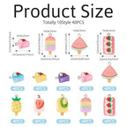 Cheriswelry Cup Cake Resin Pendants Lovely Food Sweet Dessert Dangle Charms Links Hanging Ornament with Metal Loop Fruit Pendants for Key Chains Bracelet Necklace Jewelry Making - color: Ice Lolly & Cake Roll-Mixed Color