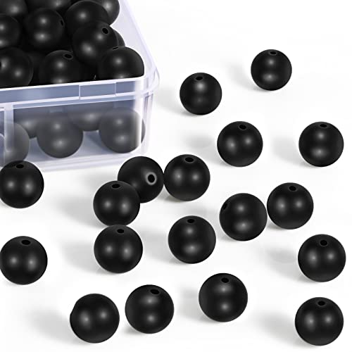 Ecally 300 Pieces Black Matte Onyx Beads Natural Black Agate Round Frosted Onyx Gemstone Loose Beads for Bracelet Necklace Jewelry DIY Making(10 mm) - size: 10mm