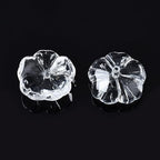 KISSITTY 100pcs Flower Glass Beads Transparent Crystal Aesthetic Flowers Drilled Bead Caps Charm Spacers for DIY Necklaces Earrings Bracelets Jewelry Craft Making for Women - color: Transparent