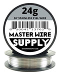Stainless Steel 316L - 50' - 24 Gauge Wire - 50ft - 0.51mm - 0.020in - Master Wire Supply - Made in USA
