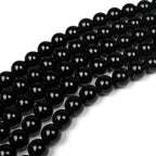 MJDCB Natural Stone Beads Natural Black Obsidian Loose Beads are Used in Jewelry Design to Make Bracelets and Necklaces 15inch (6mm) - color: Black Obsidian, size: 6mm