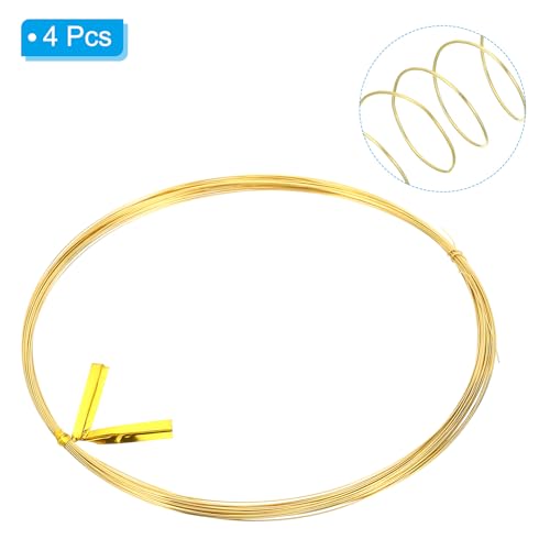 PATIKIL Half Hard Brass Wire, 4Pcs 29Gauge/0.3mm Diameter 10m/32.8ft Pure Craft Wire for Jewelry Making Beading Garden Plants - size: 29Gauge/0.3mm