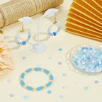 SUNNYCLUE 1 Box 400Pcs 6mm Abacus Beads Flat Round Glass Beads Bulk Small Cute Blue Transparent White Crystal Rondelle Loose Spacers for Bracelet Making Jewelry Necklace Crafts DIY Supplies Women - color: Blue