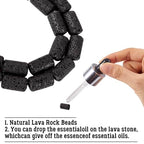 Craftdady 25Pcs Natural Black Lava Stone Beads Column Tube Volcanic Rock Gemstone Loose Beads Energy Healing Chakra Beads for Jewelry Craft Essential Oil Bracelet Necklace - color: Black, 14-15mm