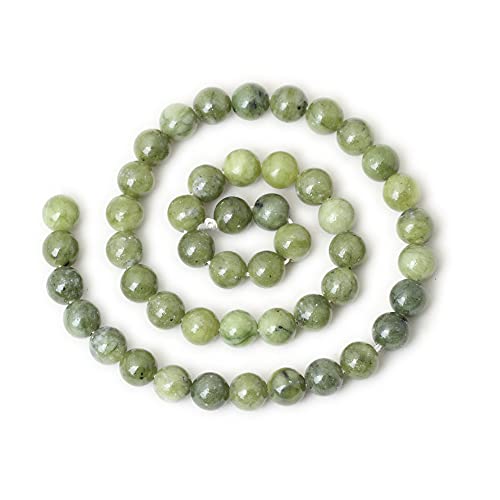 45PCS 8mm Natural Taiwan Green Jade Round Loose Beads for Jewelry Making DIY Bracelet Necklace Materials 1 Strand 15" - color: Taiwan Green Jade, size: 8mm
