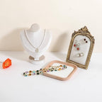 Velvet Necklace display stand for Selling, Jewelry Bust Mannequin for Show, Small Necklace Holder Stand【Beige】 - color: Beige