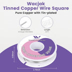 22 Ga Tinned Square Copper Wire 0.64mm x 0.64mm - 30ft Roll, Grayish Silver Finish, Hard Wire for Jewelry Making & Electronics - color: 22 Gauge/0.64x0.64mm, size: Square Tinned Coopper