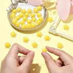 DanLingJewelry 30Pcs Yellow Star Beads with Dot Pattern Shiny Glass Star Beads for Jewelry Making DIY Craft - color: 30pcs -star