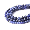 Natural Stone 6mm Blue Sodalite Smooth Round Loose Beads Energy Gemstone DIY for Jewelry Making Bracelet Necklace 1 Strand 15" - color: Blue Sodalite, size: 6mm