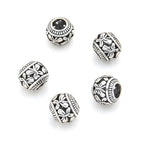 40pcs Butterfly Symbol of Transformation Large Hole Round Beads (Hole 4.5mm) Antique Silver Spacer for Earrings Bracelet Necklace Anklet Jewelry Making MEC-A13 - size: Butterfly (round beads)