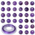 4mm 200pcs Natural Stone Round Beads Amethyst Genuine Stone Beading Loose Gemstone DIY Charm Smooth Beads for Bracelets Necklaces Earrings Hole Size 1mm (Amethyst 4mm) - color: Amethyst, size: 4mm
