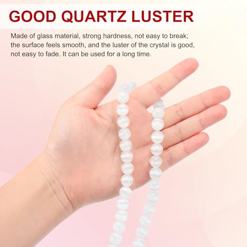 PATIKIL 10 mm Natural Clear Quartz Loose Beads, 2 Strands Crystal Round Stone Strand Beads Gemstone Loose Bead Spacer Beads for Jewelry Making DIY Necklace Bracelet, White - color: White, size: 10 mm