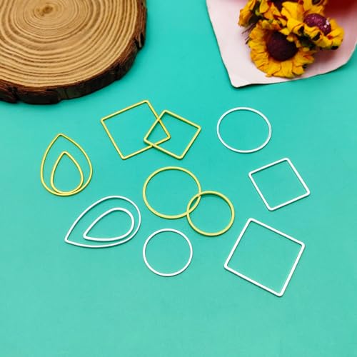 216pcs Beading Hoop Earrings 3 Shapes Earring Hoops Hypoallergenic Earring Finding Square Teardrop Round Earrings Beading Hoop Bulk for DIY Earring Making Supplies(Gold&Silver) - color: 216PCS;Teardrop,Square,Round;Gold,Silver