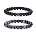 RANKEEF Tiger Eye Bracelet For Men 8MM Natural Stone Stretch Adjustable Black Crystal Beaded Bracelet for Men Women Gifts - color: 2,black,flash bracelet