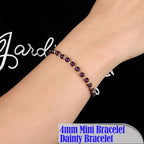 QOGIR 14k gold Handmade Healing Bracelet, Natural Gem Stone Crystal Elastic Gold Bracelet - color: Amethyst - Calmness, size: 4m