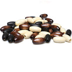 60 Oval Wooden Beads with 4mm Hole, Brown Wood Beads Varity Pack 13 x 25mm Mixed Colors Wooden Tube Spacer Beads for Macrame Crafts Making - color: 26x13mm, 3 Colors#60pcs